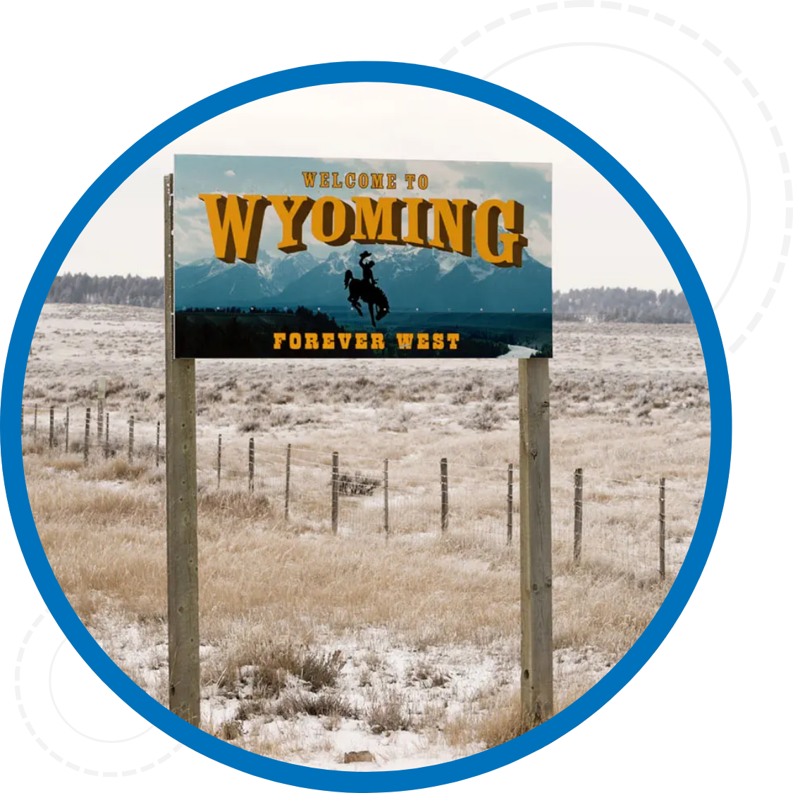 Welcome to Wyoming Forever West sign