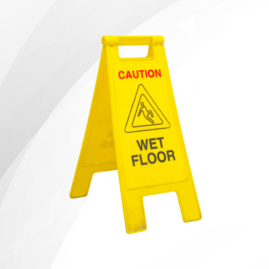 Wet Floor caution sign provided by Servall